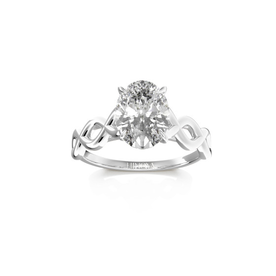 LIEN Ovale or blanc 18 carats