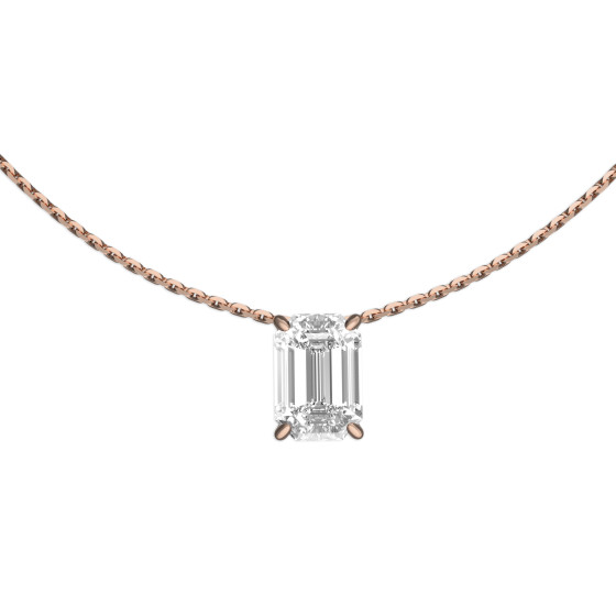 ÉCLAT Emeraude pendentif or rose 18 carats