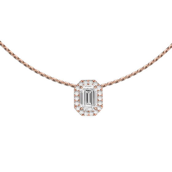 DIVINE Emeraude pendentif or rose 18 carats