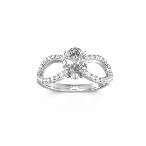 ENVOL Ovale or blanc 18 carats